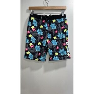 HURLEY Black CABANA‎ FLORAL BOARDSHORTS SWIM SHORTS 7 INSEAM BOYS WAIST 10/25